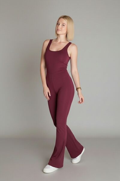 moddosa fashion Women's Lycra Backless Spanish Leg Thick Strap Sports Jumpsuit