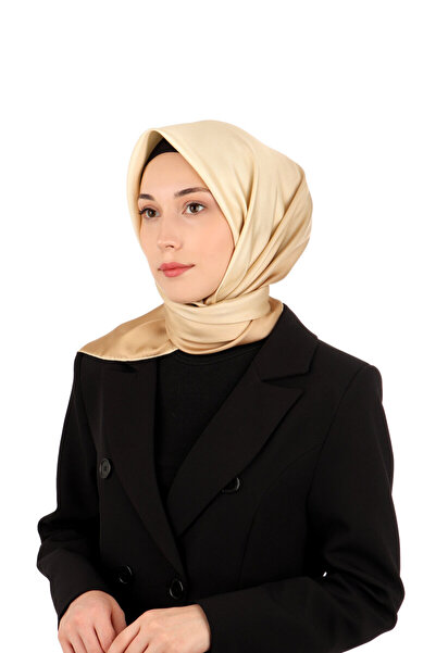 Bursa İpek Eșarfă din mătase twill cu gradient crem auriu