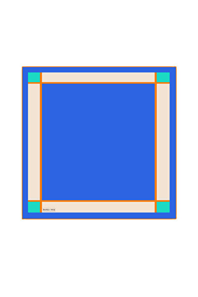 Bursa İpek Saks Wide Bordered Plain Silk Handkerchief