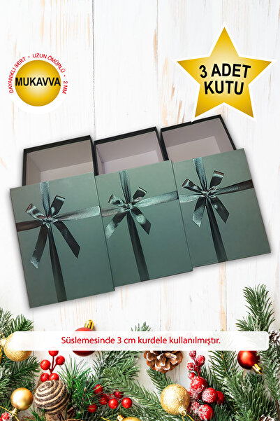 shop YEŞİL Üçlü Jumbo Hediye Kutusu – Lüks Kutu Seti | Doğum Günü, Nişan, Sev...