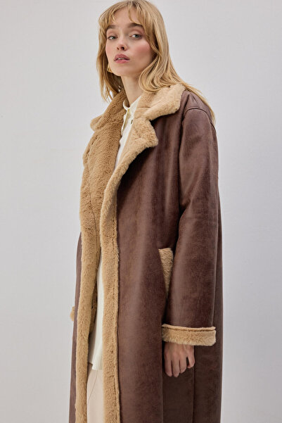 Touché Privé ΔΕΡΜΑΤΙΝΟ ΠΑΛΤΟ ΜΕ ΛΕΠΤΟΜΕΡΕΙΑ ΓΟΥΝΑ