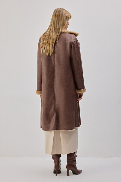 Touché Privé ΔΕΡΜΑΤΙΝΟ ΠΑΛΤΟ ΜΕ ΛΕΠΤΟΜΕΡΕΙΑ ΓΟΥΝΑ