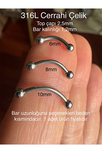 Bylin Takı Cerrahi Çelik Rook Piercing/ 6 mm