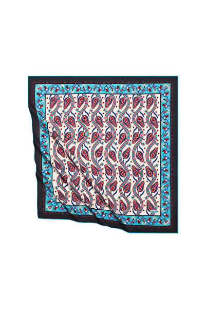 Bursa İpek وشاح حريري بنمط توليب اللبلاب الفيروزي