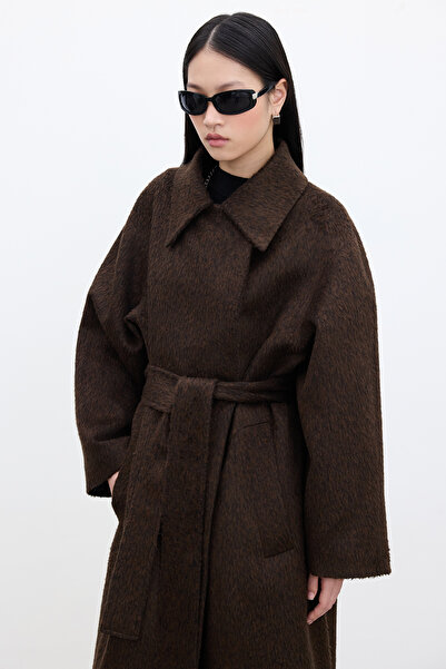 Manuka ΠΑΛΤΟ DIANA MAXI PREMIUM ΚΑΦΕ ΑΚΡΟΓΡΑΜΜΟ