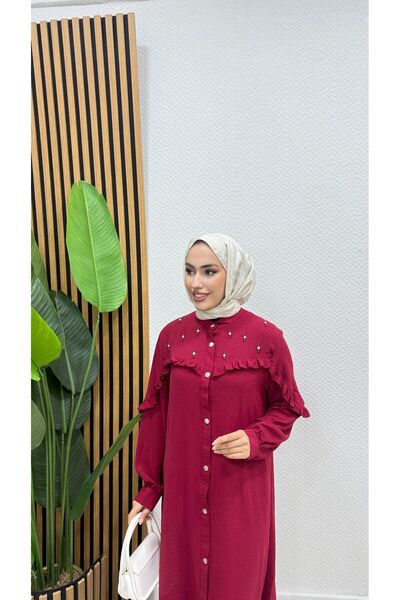 BURCU TESETTÜR بدلة أيروبين بأزرار أمامية 1315