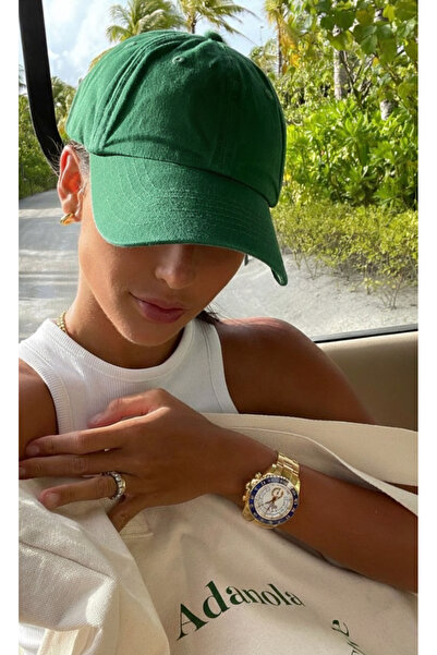 Moda Days Șapcă de baseball verde basic pentru femei, cu velcro pe spate, reg...