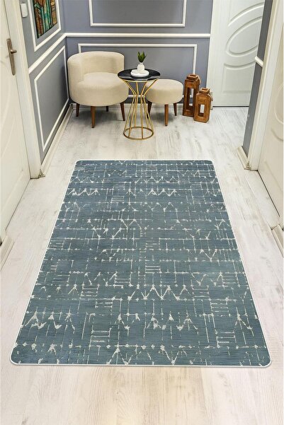 Dolce Mariee Etnik Desenli Süngerli Kaymaz Dot Taban Dijital Baskı Halı H1070