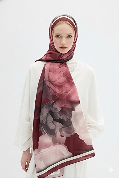 Gogoey Βαμβακερό σάλι με σχέδιο τριαντάφυλλου λωτού