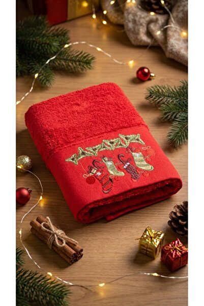 Minteks منشفة عيد الميلاد مطرزة مقاس 50×70 سم