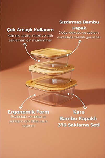 Bambum Lavi Kare 3'lü Set B0454