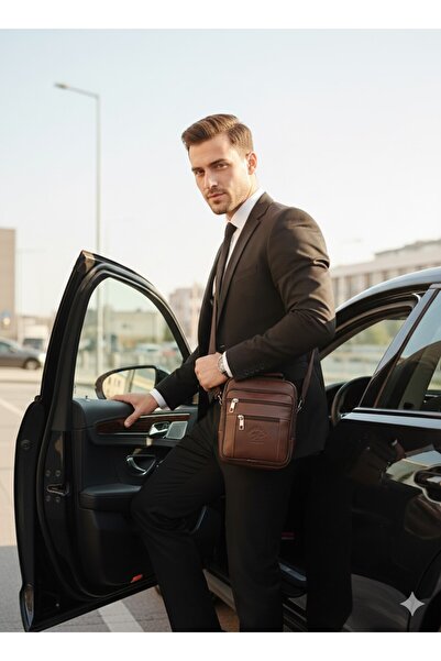 Newish Polo Medium Size Genuine Leather Case Postman Handbag