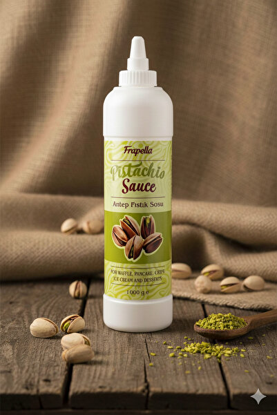 Frapella Antep Fıstıklı Sos - Waffle, Pankek, Krep, Dondurma, Tatlılar için Sos 1000 Gr.