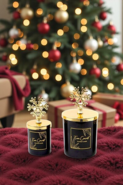 Tiem Concept Yılbaşına Özel Hediyelik Gold Kar Taneli Vanilya Kokulu Siyah Ba...