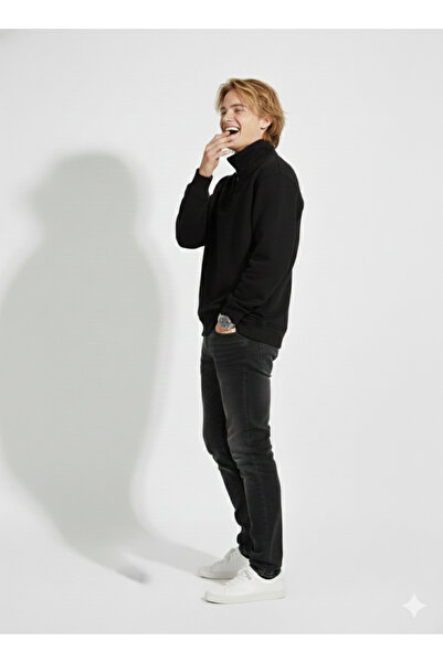 ribana Φούτερ Unisex με κουμπιά με μαλακή υφή με διπλό νήμα