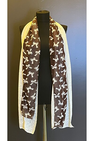 Gönülden Tasarım 170X35 Cm Tricotaj din șifon cu fundă Eșarfă pentru femei