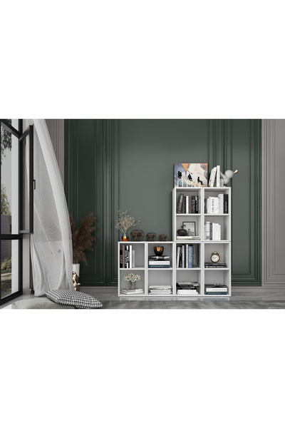 Nettrends Rafli Kitaplik 130 Cm Beyaz Ktp-1267