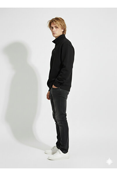 ribana Φούτερ Unisex με κουμπιά με μαλακή υφή με διπλό νήμα