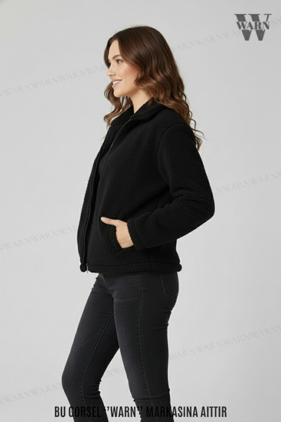 warn Плюшева ковдра з коротким коміром-поло, унісекс, товста, зимова, кольорова