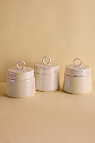 Perotti طقم توابل مريح من لوكا لاستر مكون من 3 قطع بغطاء خزفي دائري الشكل ذو ...