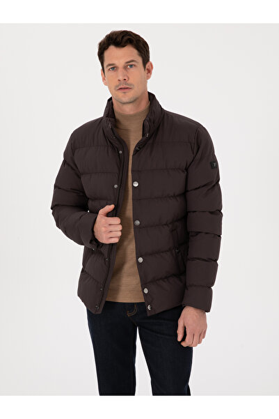 Cacharel Kahverengi Geniş Kapütone Kapüşonlu Mont 50319254-VR029