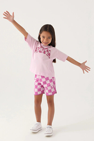 Rolypoly Girl's purple shorts set