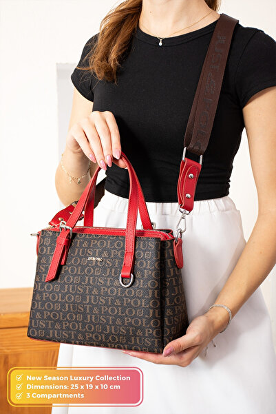 Just Polo Original Women's New Season 3 Compartment Luxury Soft Leather Adjus...