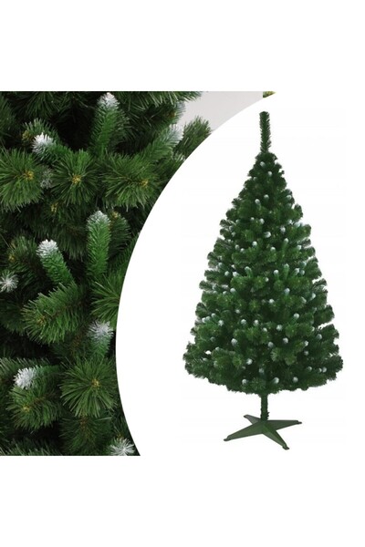 PROCART Brad artificial, aspect de pin canadian cu vârfuri înzăpezite, înălțime 180 cm, verde