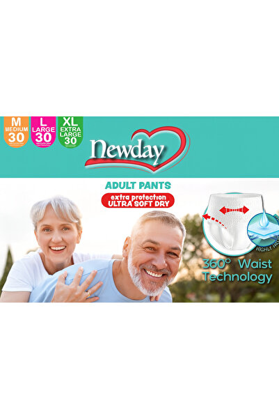 newday ADULT DIAPERS - PANTS, ADULT PANTS LARGE SIZE, 30 PCS/PACK