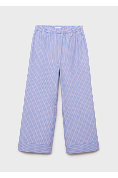 MANGO Kids Pamuklu çizgili pantolon