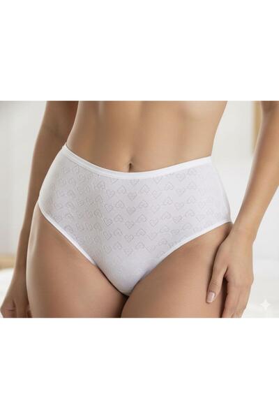 Roft & Pink Women's 6-Piece White Heart High Waist 100% Cotton Panties Set