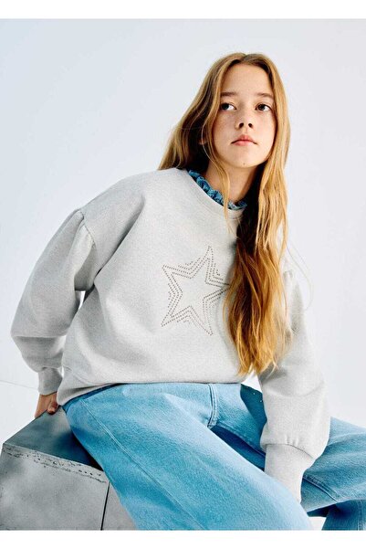MANGO Kids Strass taşlı yıldızlı lureks sweatshirt