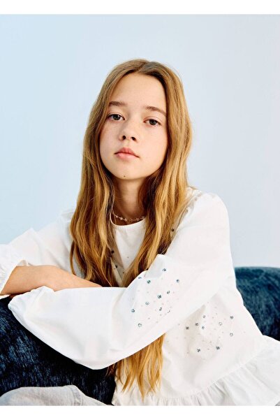 MANGO Kids Boncuk işlemeli bluz