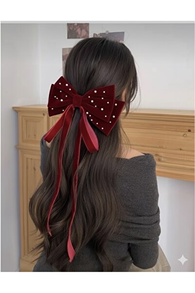 alhifa New Year's Special Pearl Velvet Bow Buckle