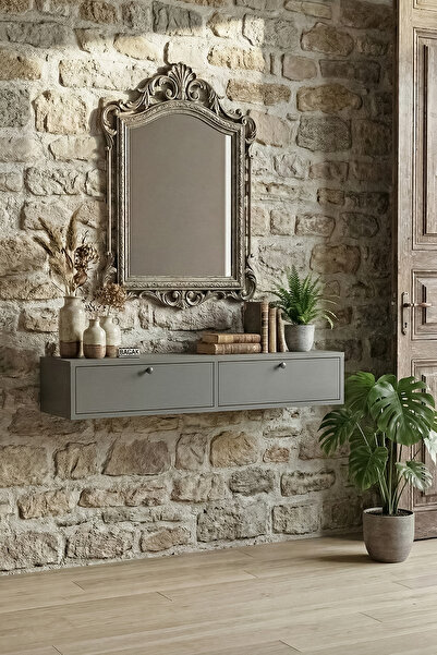 BAGAX Çift Kapaklı Modern Dresuar Antre Hol Dekoratif Dresuar Mobilya 120 CM