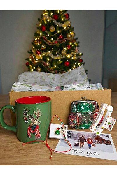 Butik Yılbaşı Temalı Bardak Fotoğraf Cüzdanlı Toka Yüzük Bilezikli Kadına Ark...