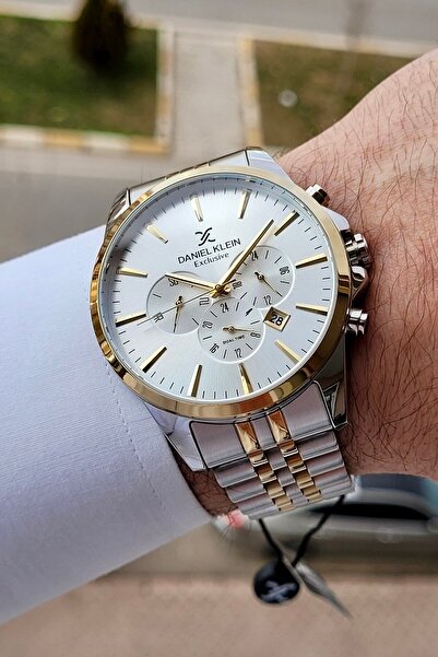 Daniel Klein Gold Silver Color Inner Indicators Active Function 2 Years Warranty Men's Wristwatch