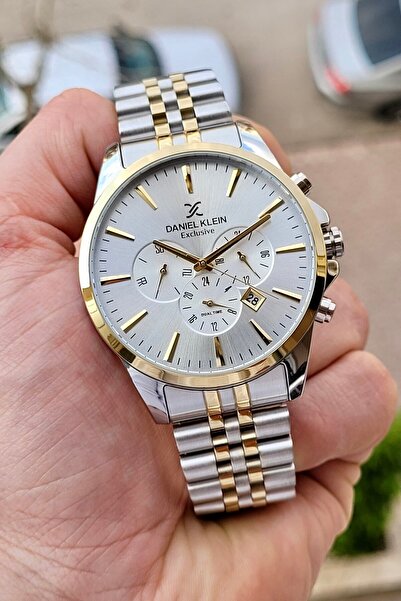 Daniel Klein Gold Silver Color Inner Indicators Active Function 2 Years Warranty Men's Wristwatch