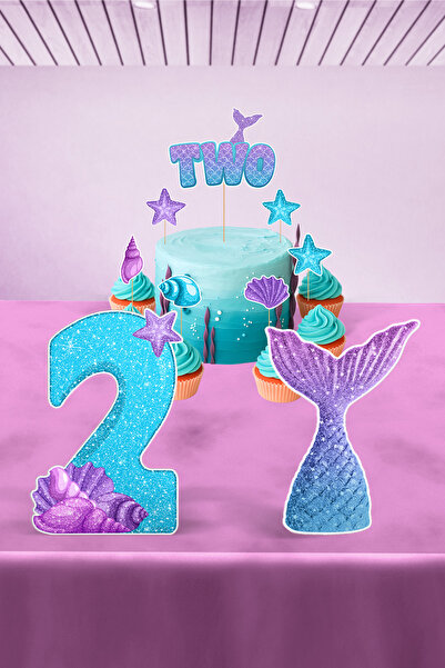 Hey Parti مجموعة حفلات أعياد الميلاد تحت عنوان حورية البحر بعمر عامين - مفهوم...