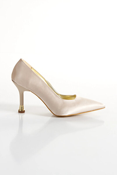 Miss Mitto Combinație de pantofi stiletto confortabili cu toc galvanizat subțire de 8 cm și geantă pentru femei, cu spatele închis, aurii