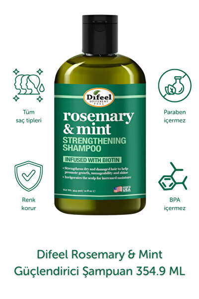 Difeel Rosemary & Mint Güçlendirici Şampuan 354.9ML