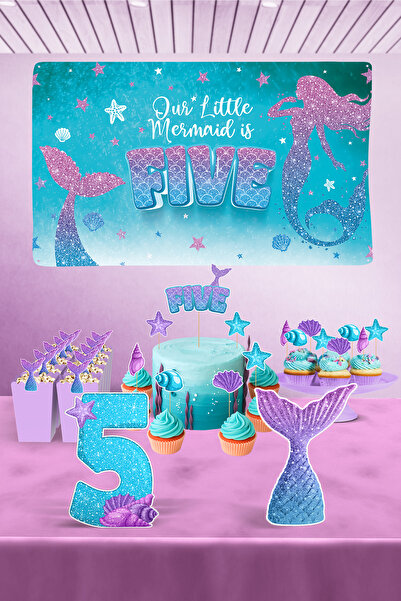 Hey Parti مفهوم عيد الميلاد 5 سنوات - مجموعة حفلات عيد ميلاد طويلة بتصميم حور...