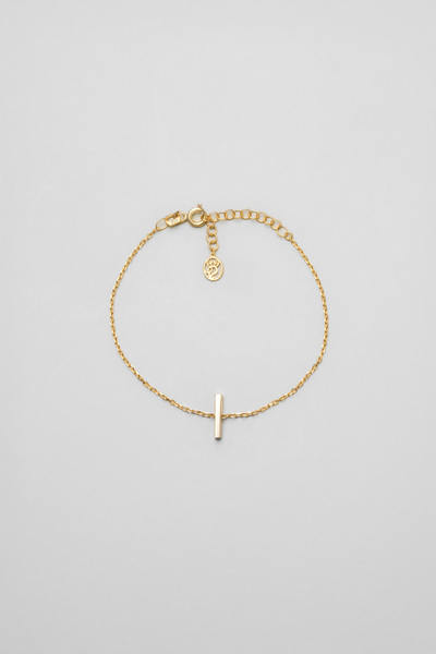 So CHIC... My Story I Harfi 18 Ayar Sarı Altın Kaplama 18 Cm Gümüş Bileklik