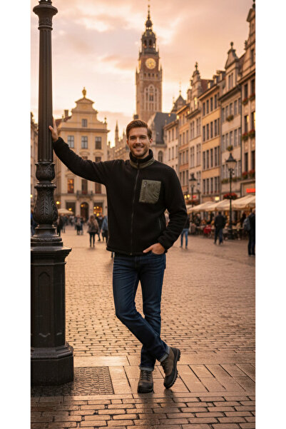 MaratonX Erkek Outdoor Polar Mont – Termal Sıcak Tutan Cepli Fermuarlı Model