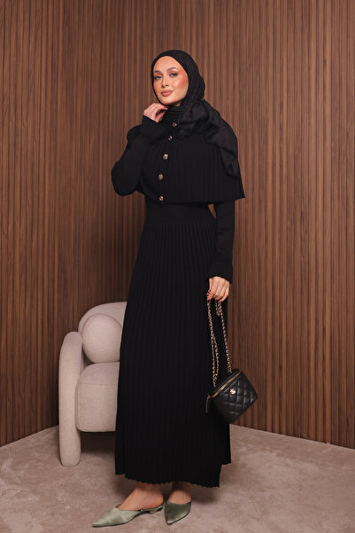 Balenbi Women's Tight Knitted Cape Sweater Hijab Dress Std Size 1150