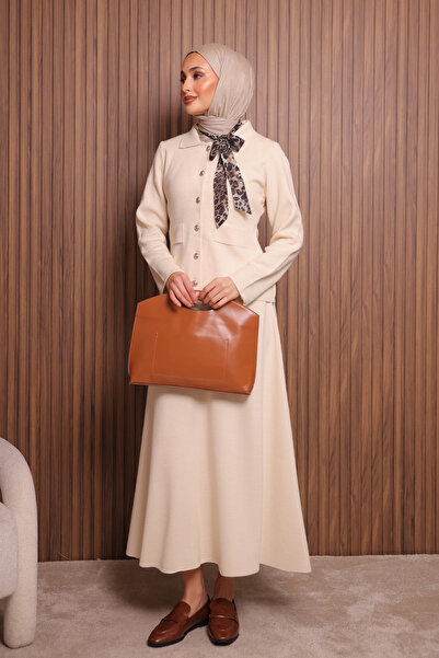 Balenbi Γυναικείο Σετ Πλεκτό Πόλο Καμπάνα με Φούστα Τζαμάτζικο Πλεκτό Σετ 1151