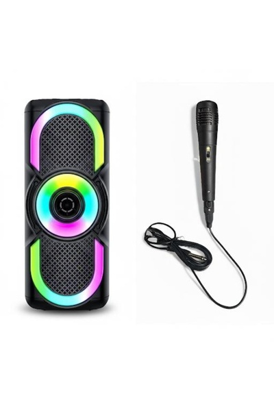 SmartElectro Boxă Portabilă Bluetooth cu Microfon, Lumini LED RGB și Radio FM – Sunet Puternic