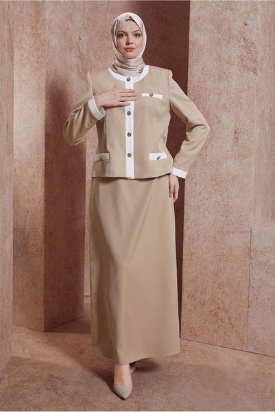Alvina DÜĞME DETAYLI ETEKLİ TAKIM 30426