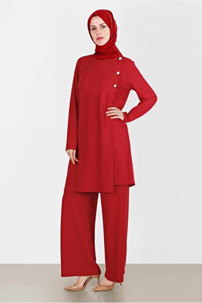 Alvina Stone-Detail Fiber-Inserted Double Pant. Team 42882