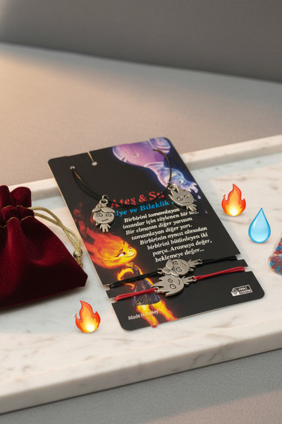 Birmem Ateş ve Su Kolye ve Bileklik Seti – Zıtların Büyülü Uyumu